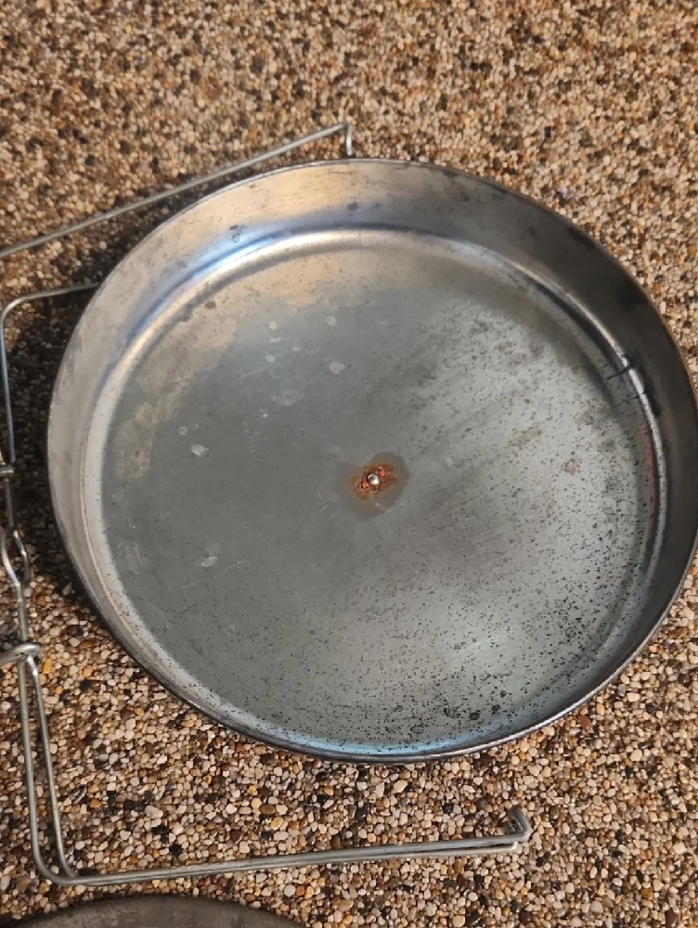Vintage Metal‎ Cake Carrier with Red Accents